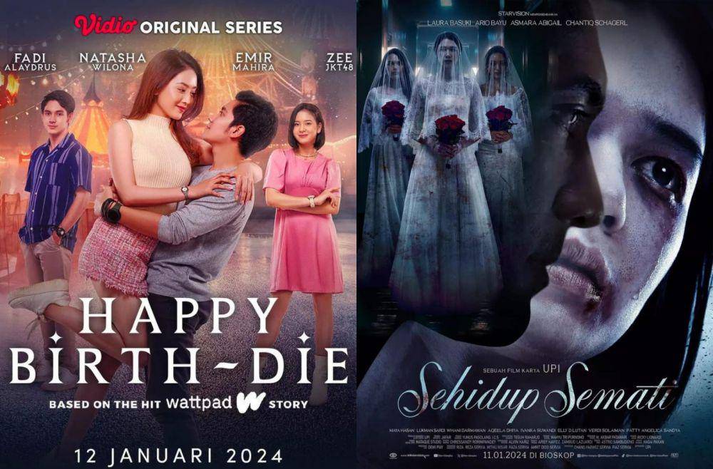 Film dan series Thiller di Januari 2024 (dok. Starvision Plus / Sehidup Semati | dok. Screenplay Films / Happy Birth-die)