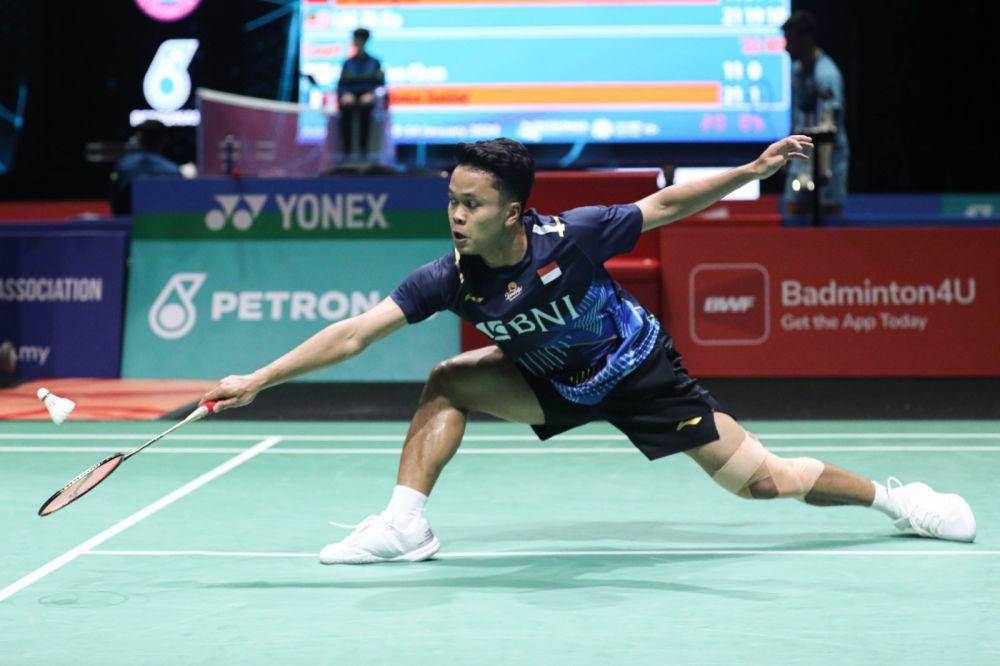 Anthony Sinisuka Ginting di babak 32 besar Malaysia Open 2024 (dok. PP PBSI)