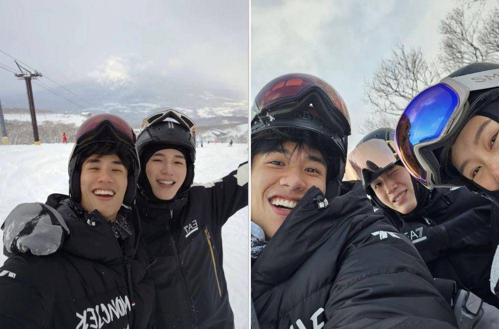 potret Tay Tawan dan New Thitipoom main ski di Jepang (instagram.com/tawan_v)