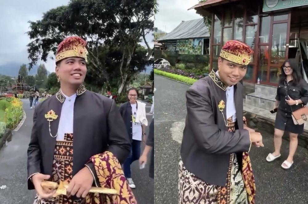 7 Potret Frans Faisal Pakai Baju Adat Bali, Digoda Mau Foto Prewedding