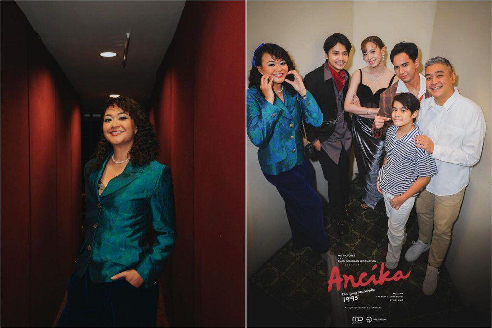 10 Potret Kenes Andari di Premiere Film Ancika, Bergaya 90-an!