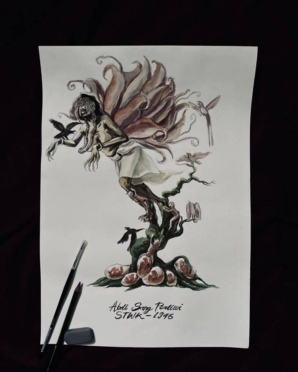 Sketsa ogoh-ogoh Abdi Sang Pertiwi. (Instagram.com/st.widyakarya)