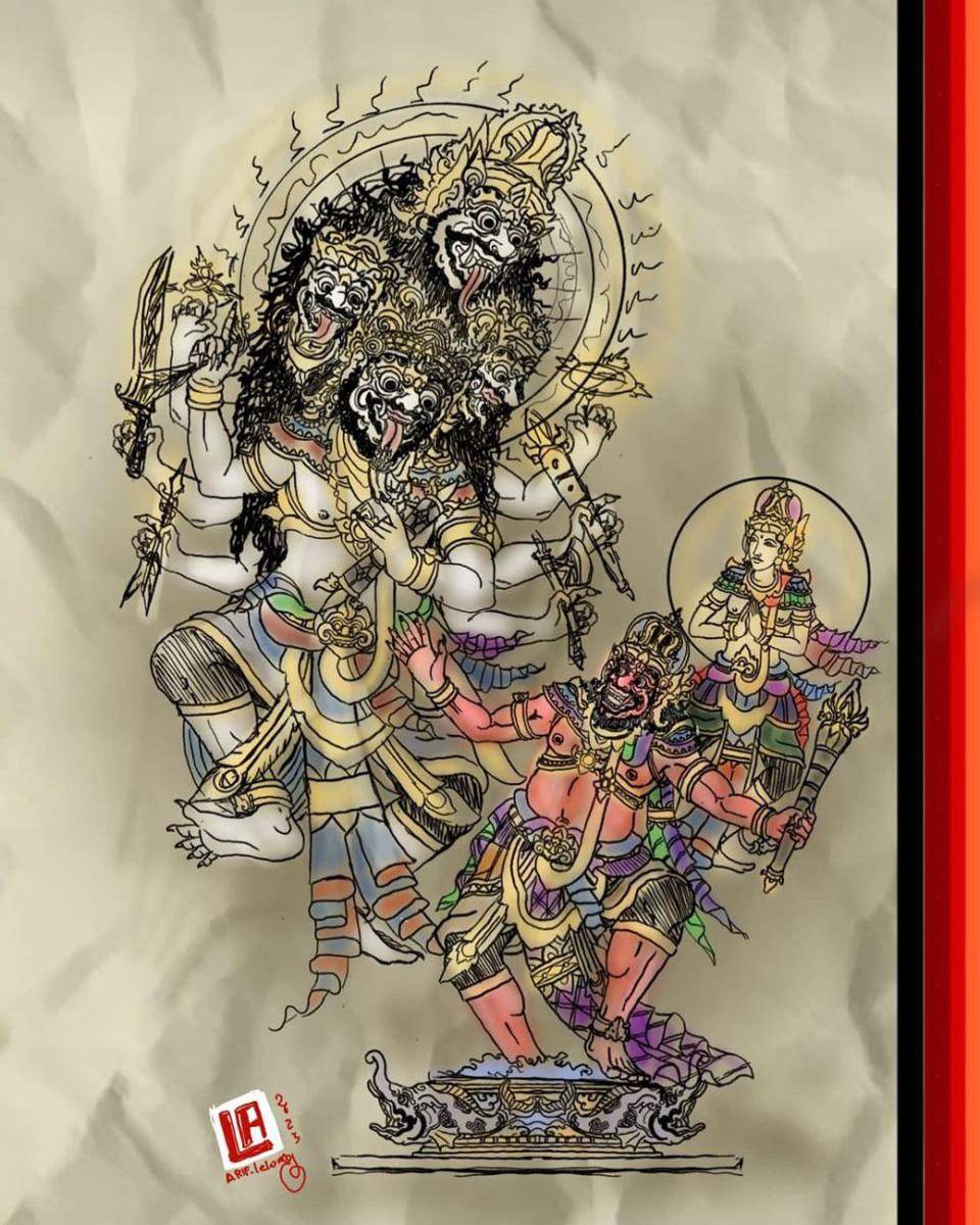 Sketsa ogoh-ogoh I Kala Sunya. (Instagram.com/sekateruna_mekarsari)