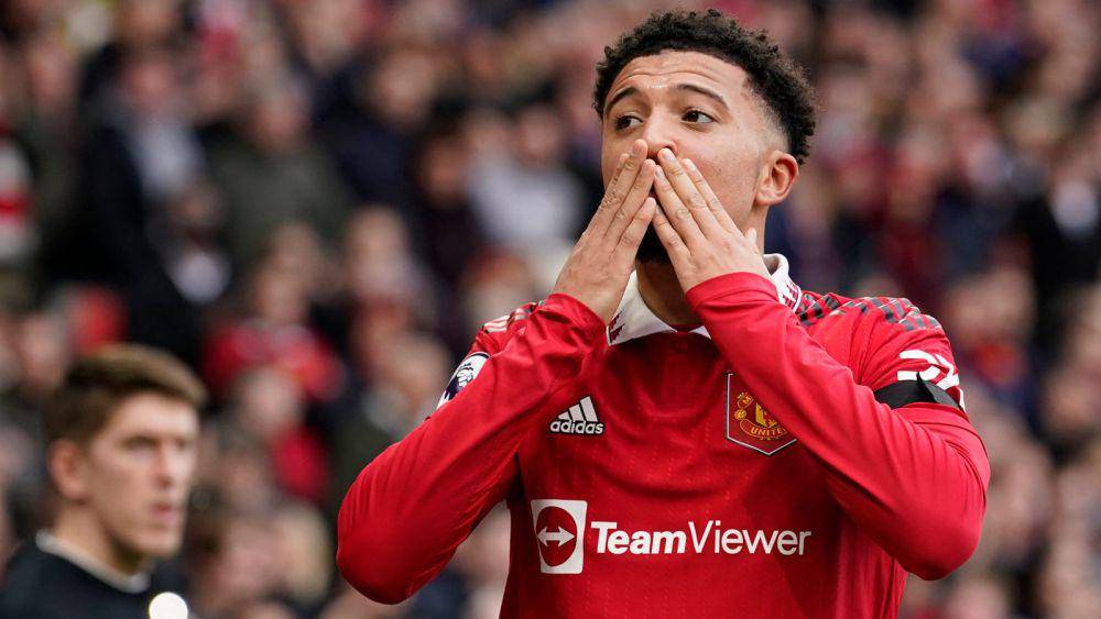 Jadon Sancho dalam seragam Manchester United.(skysports.com)