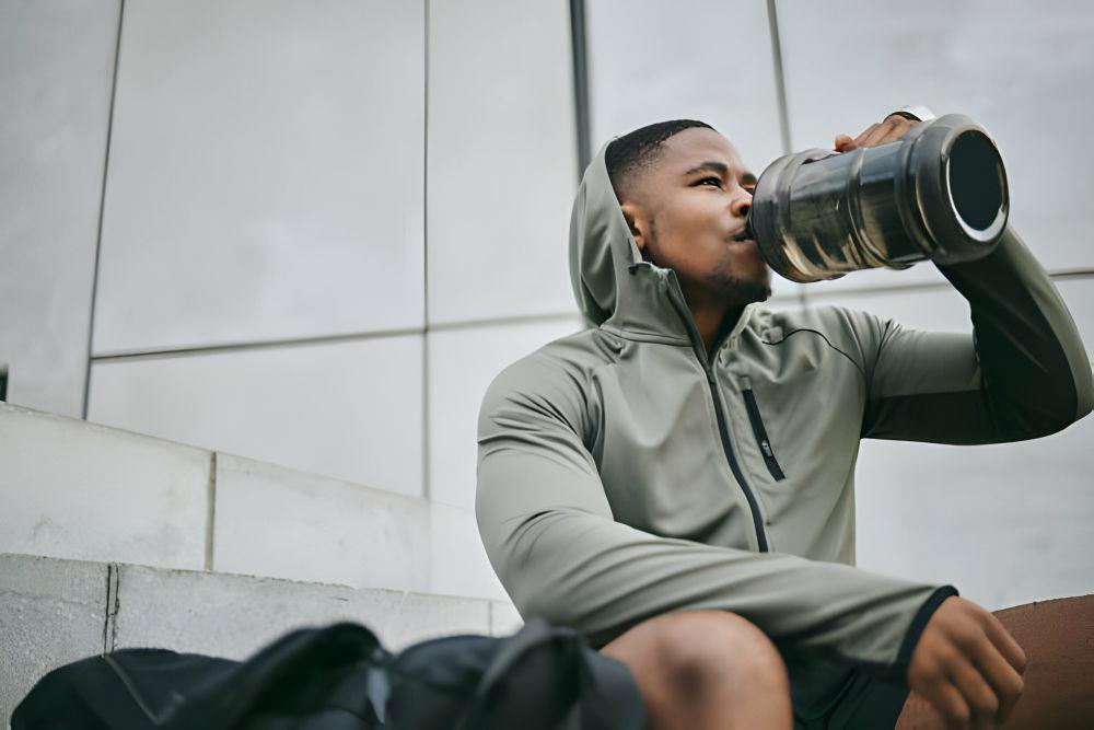 ilustrasi pria mengenakan hoodie saat olahraga (istockphoto.com/PeopleImages)