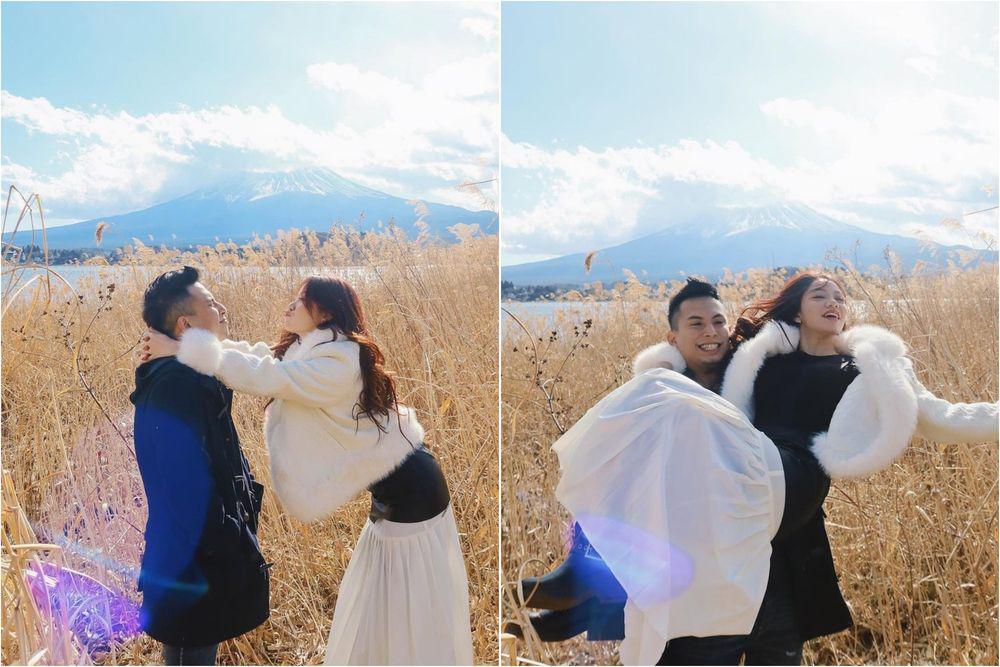 9 Potret Regina Phoenix dan Okin Photoshoot Berlatar Gunung Fuji