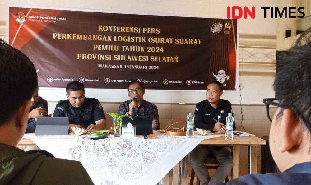 KPU Sulsel Catat 93.653 Surat Suara Pemilu 2024 Tidak Layak Dipakai