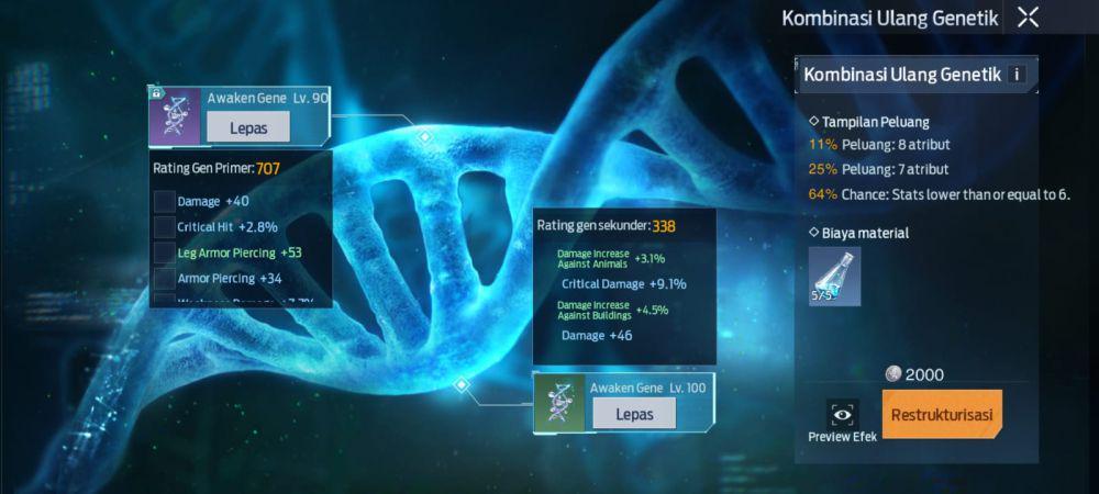 rekombinasi ulang gen di Undawn (dok. Tencent Games/Undawn)