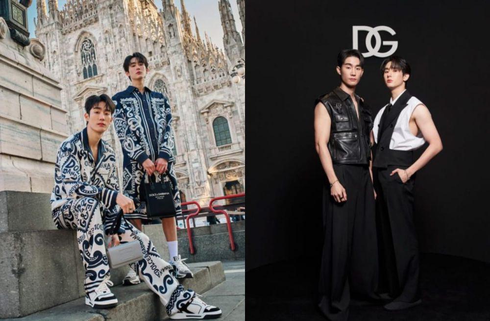 8 Potret Force Jiratchapong dan Book Kasidet Hadiri Milan Fashion Week
