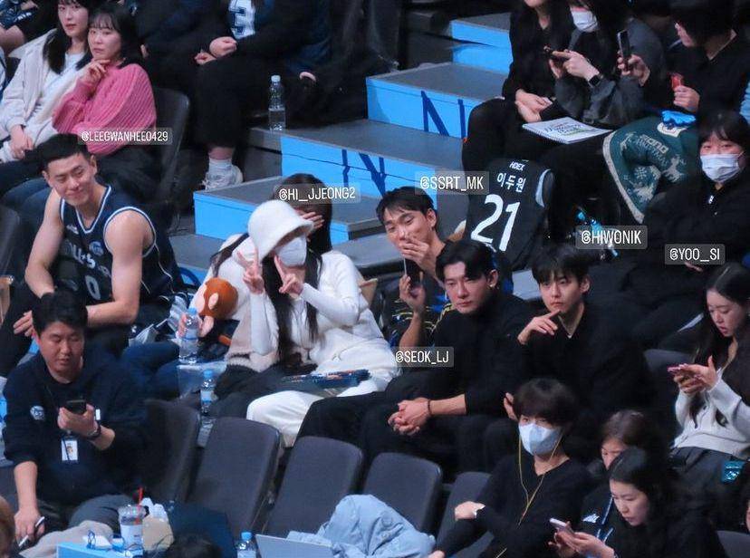 potret cast Single’s Inferno 3 datang ke pertandingan Lee Gwan Hee (instagram.com/hi_jjeong2)