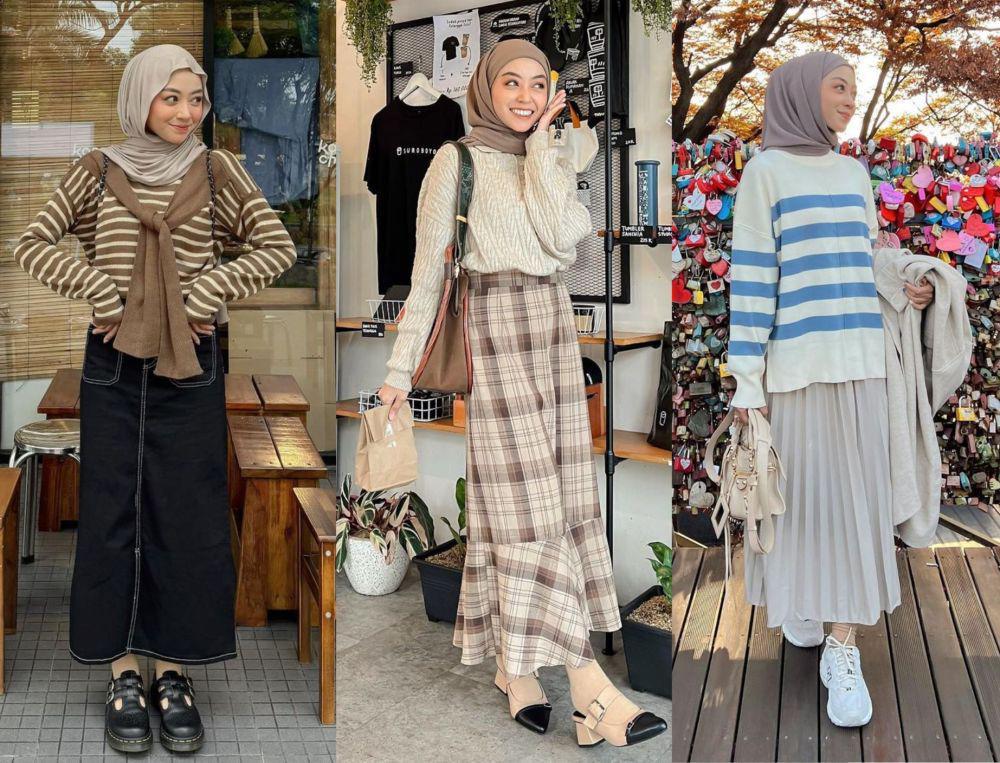 8 Ide Styling Skirt dan Sweater untuk Hangout ala Meirani Amalia!