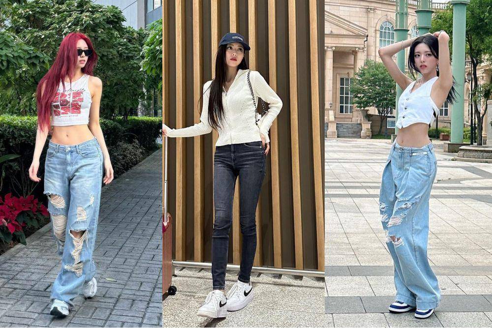 ide mix and match celana jeans ala Yuna ITZY (instagram.com/itzy.all.in.us)