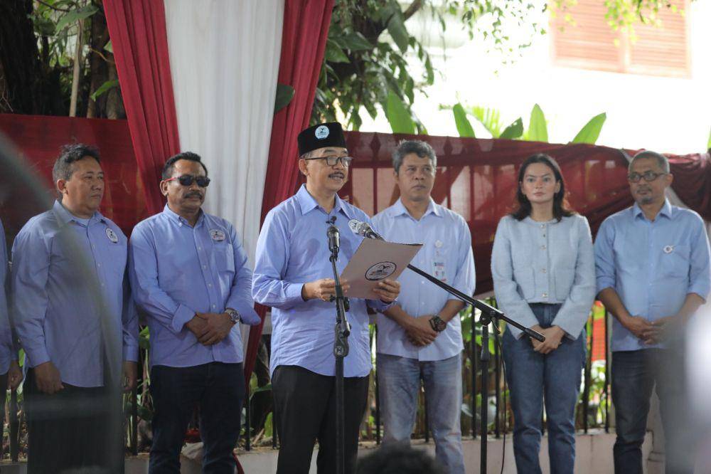 Prabowo-Gibran terima deklarasi relawan Gerakan Tani dan Nelayan di kediaman Prabowo, Kebayoran, Jakarta Selatan, Rabu (17/1/2024). (Dok. TKN Prabowo-Gibran)