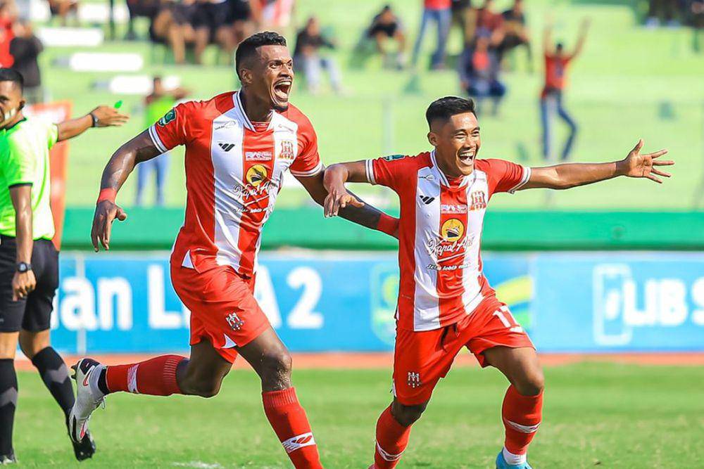 Deltras dalam laga melawan Malut United pada pekan ke-2 babak 12 besar Liga 2 2023/2024. (instagram.com/deltras.official)