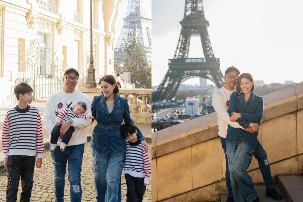 7 Potret Keluarga Sammy Simorangkir di Menara Eiffel, Nostalgia!