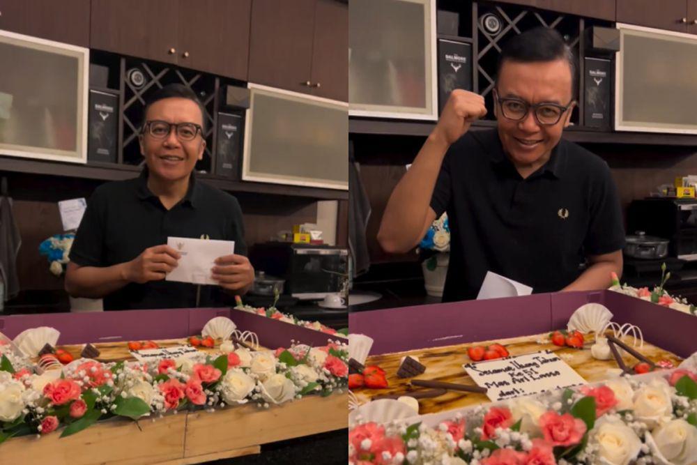 7 Potret Ari Lasso Dapat Kue Ultah Super Besar dari Prabowo Subianto