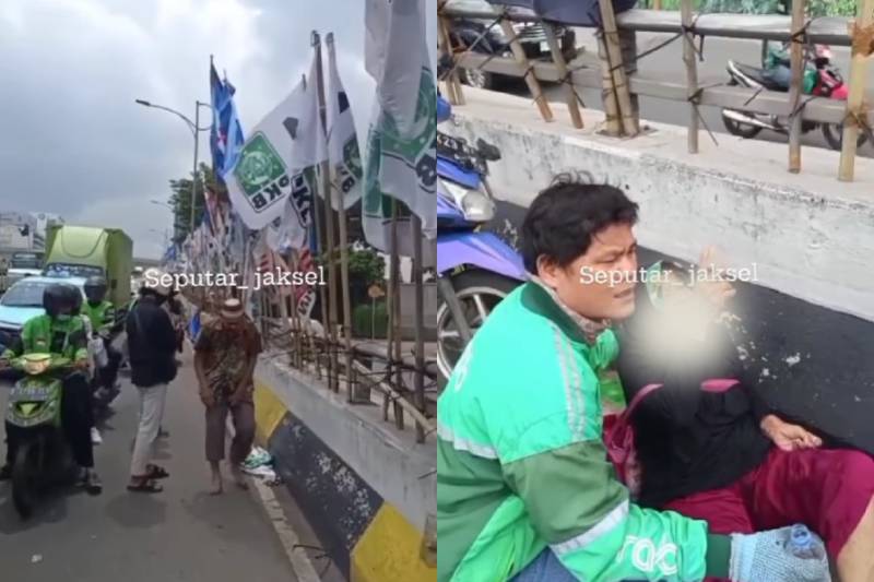 Gegara PMK penuhi jalan, pemotor alami kecelakaan di Flyover Gatot Soebroto. (instagram.com/jktinfo24jam)