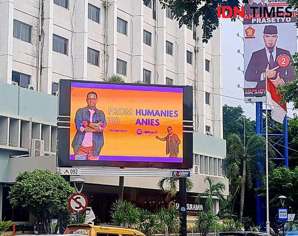 Diturunkan di Jakarta dan Bekasi, Videotron Anies Muncul di Surabaya