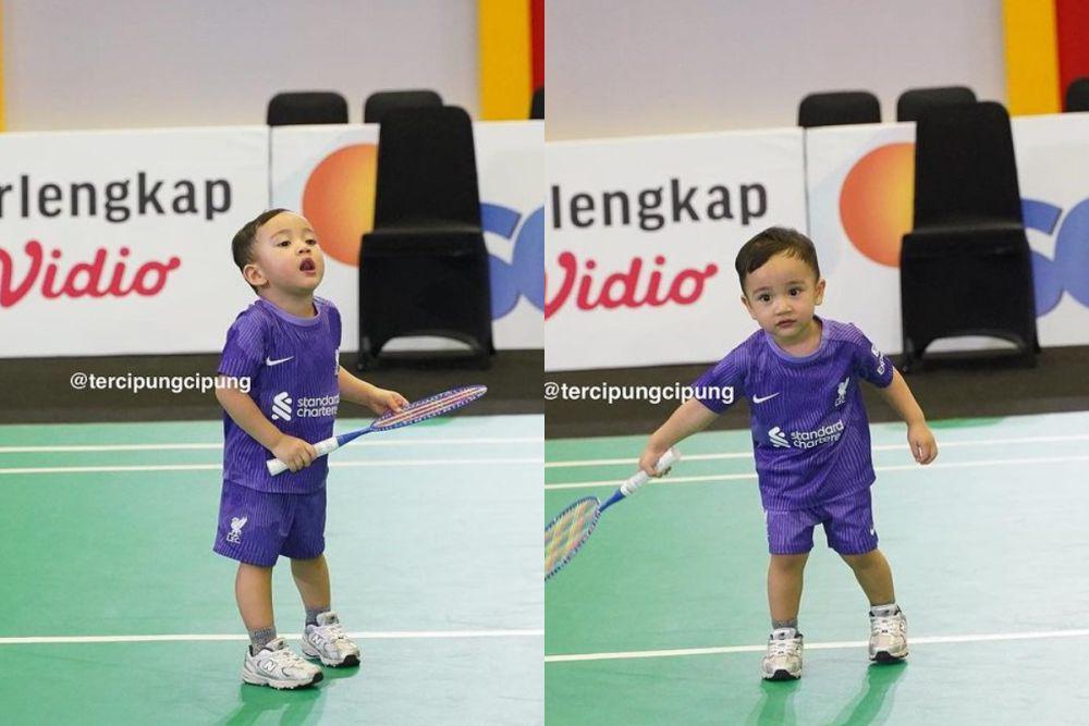 potret Cipung main badminton di TOSI (instagram.com/tercipungcipung)