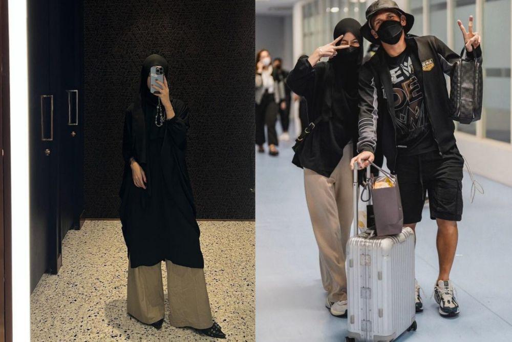 9 Padu Padan Outfit dengan Hijab Hitam ala Adiba Khanza yang Simpel