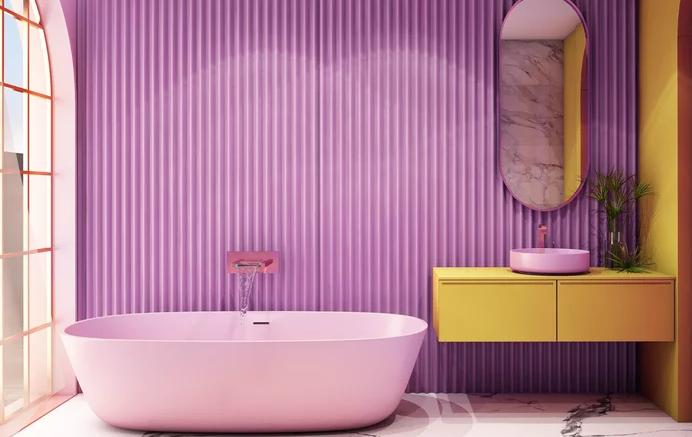 7 Interior Kamar Mandi Nuansa Lilac, Inspirasi buat Kaum Hawa!