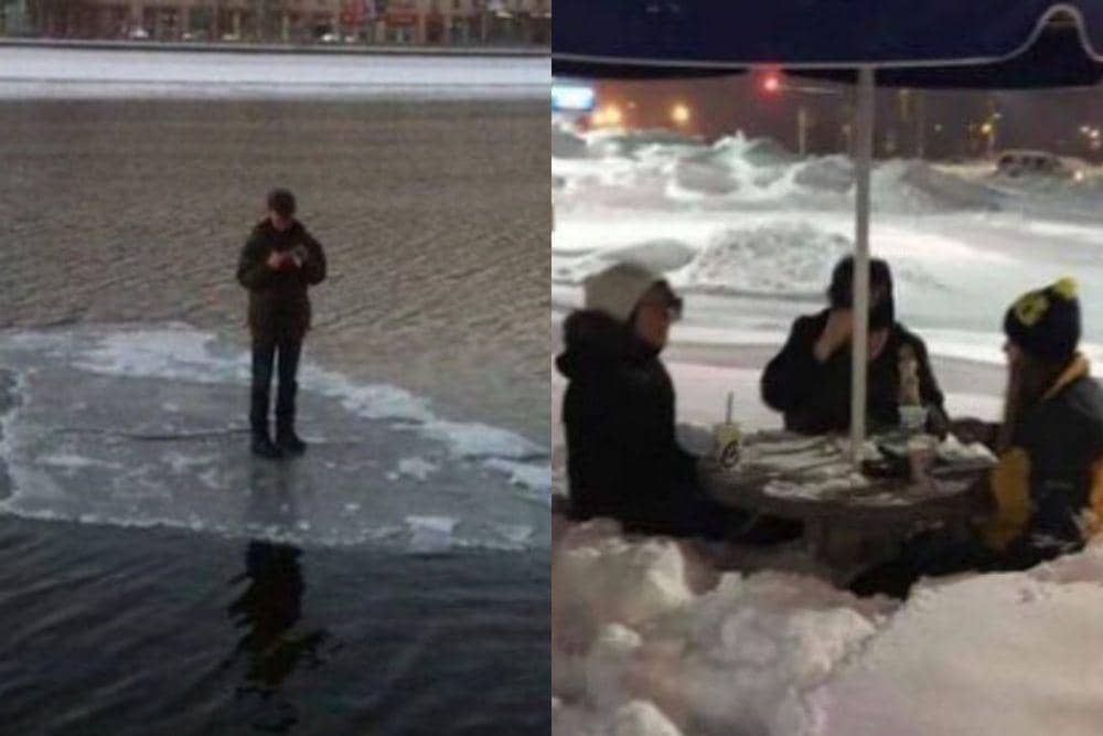 8 Potret Kocak Orang Main di Salju dan Es, Random Parah!