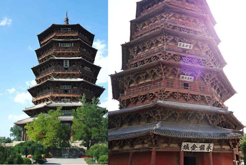 ilustrasi Pagoda Sakyamuni Kuil Fogong (instagram.com/r_shuti_03)