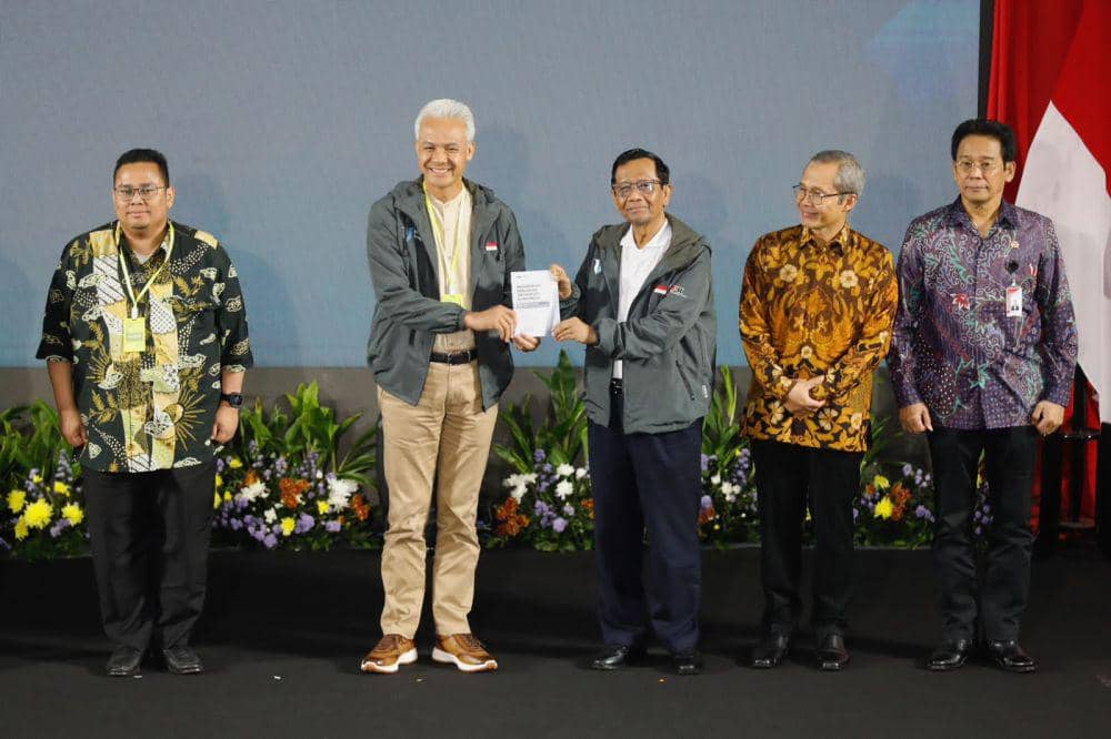 Pasangan Ganjar-Mahfud di KPK pada Rabu (17/1/2024). (dok. TPN Ganjar-Mahfud)