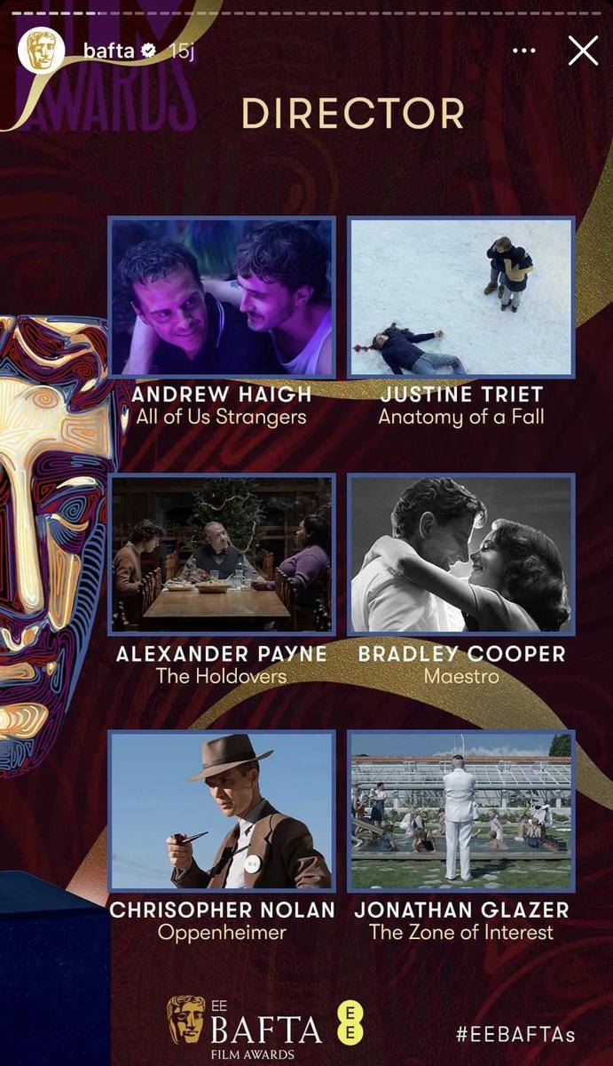 daftar lengkap nominasi BAFTA 2024 (Instagram.com/bafta)