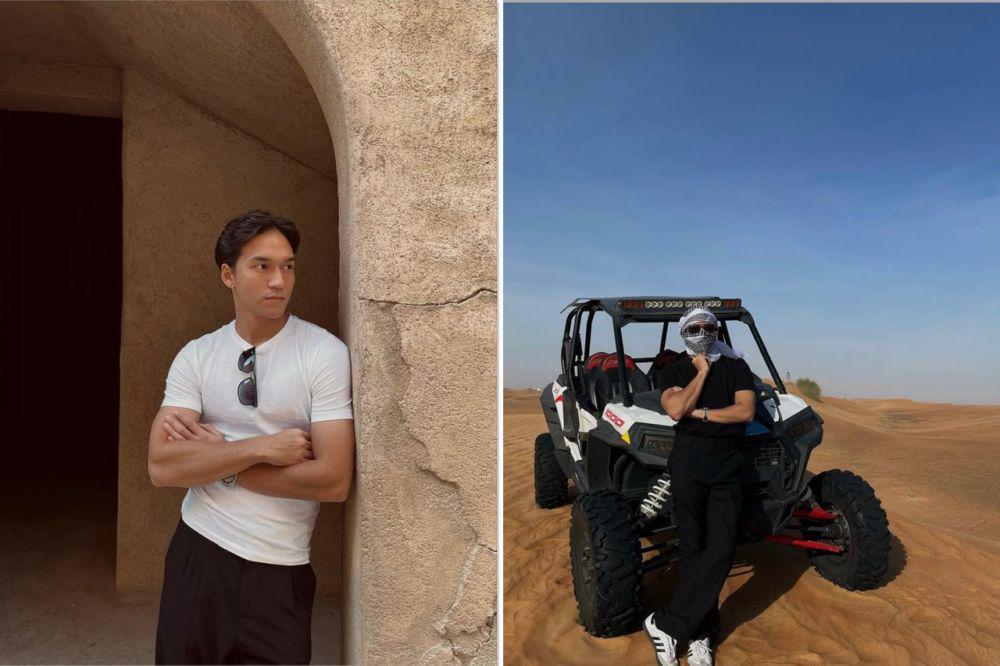 8 Potret Seru Liburan Rafael Adwel di Dubai, Main ke Gurun Pasir!