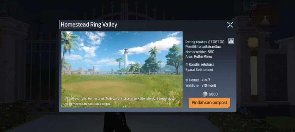 relokasi Homestead Outpost di Undawn (dok. Tencent Games/Undawn)
