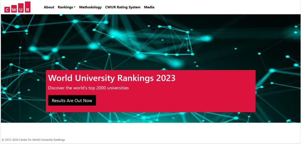 tampilan situs CWUR (cwur.org)