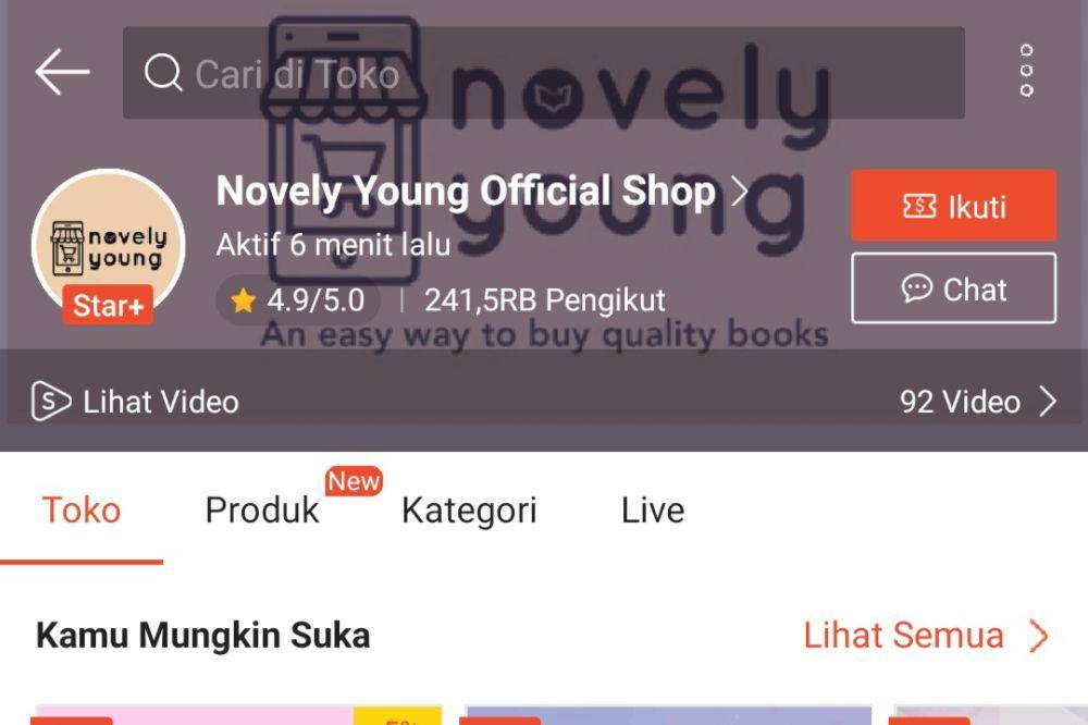 ilustrasi toko buku online (shopee.com/Novely Young Official Shop)