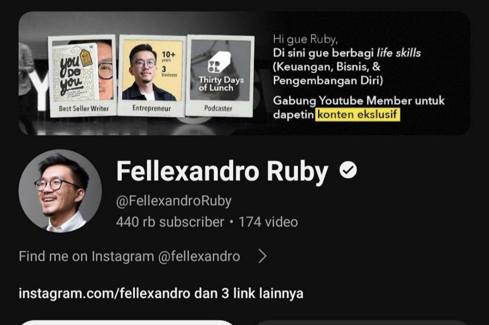 ilustrasi akun youtube keren (youtube.com/FellexandroRuby)