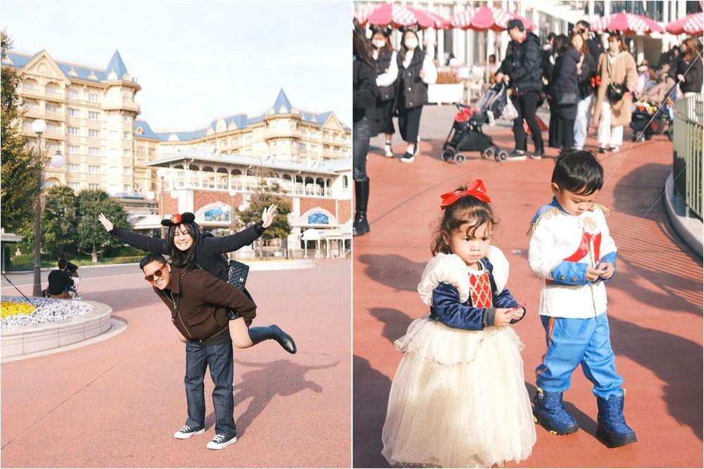 10 Potret Keluarga Tiara Pangestika ke Disneyland, Baim Mecca Gemas!