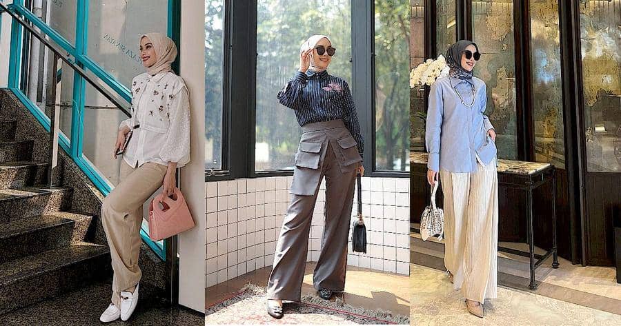 7 Padu Padan Long Pants Ala Athieqah Asy-Syahidah, Cocok Buat Ngantor!
