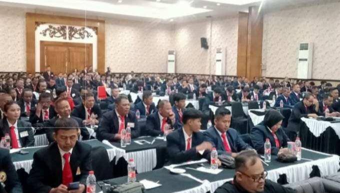 Peserta penataran wasit juri dan pelatih resmi karate yang di gelar di Grand Master Grobogan.(IDN Times/Tangkapan Layar/suarabaru.id)..