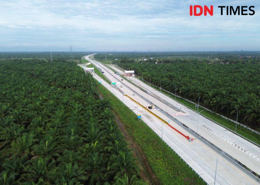 Jalan tol Binjai-Langsa Seksi Kuala Bingai-Tanjung Pura, akan mulai dioperasikan tanggal 29 Januari 2024 mendatang (IDN Times/ Bambang Suhandoko)