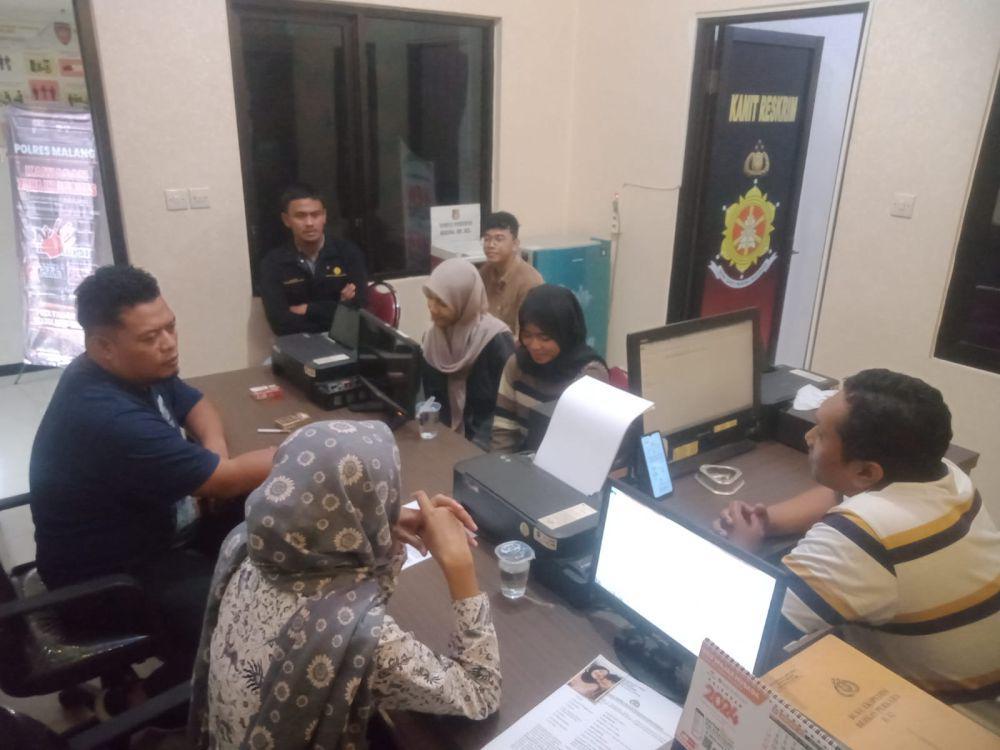 Mahasiswa KKN di Malang yang hampir jadi korban pembegalan. (Dok. Humas Polres Malang)