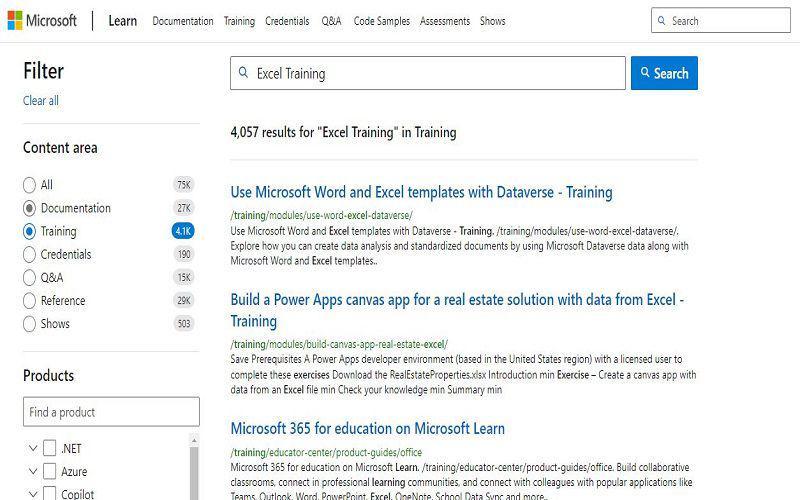 Tampilan website Microsoft Learn (dok. learn.microsoft.com)