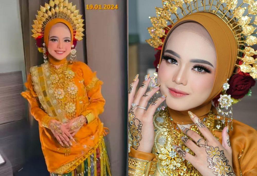 7 Gaya Putri DA saat Acara Hantaran Uang Panai, Tradisional nan Mewah