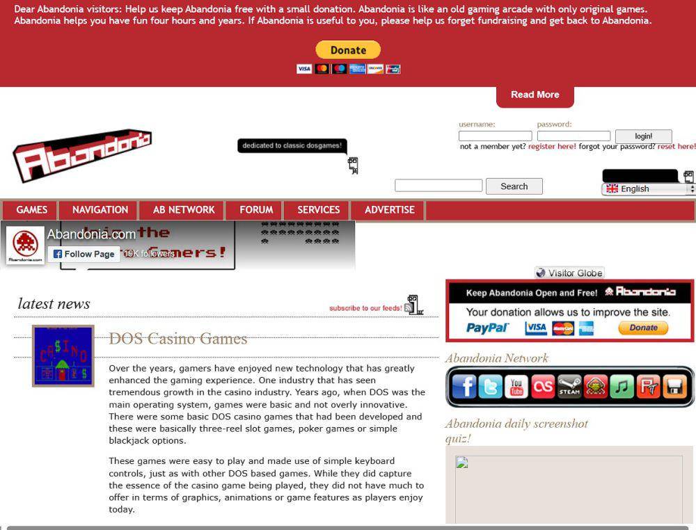 tampilan website Abandonia (dok. abandonia.com)