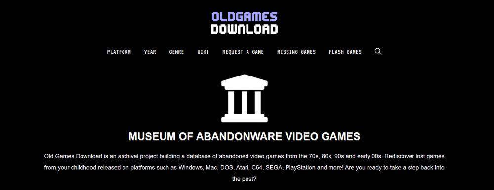 tampilan website Old Games Download (dok. oldgamesdownload.com)
