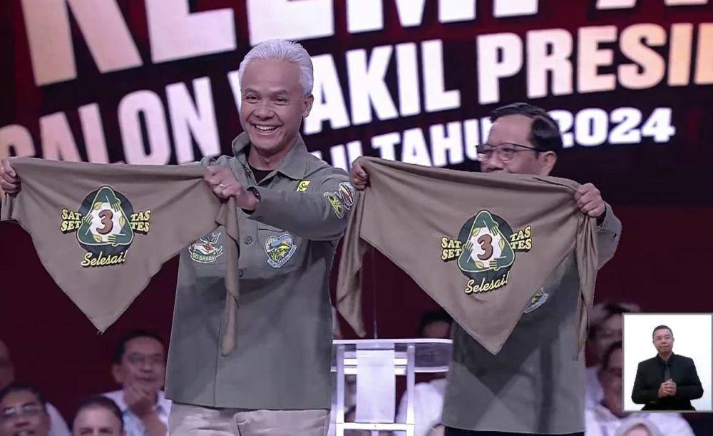 Ganjar dan Mahfud bersiap untuk debat cawapres keempat di JCC, (youtube.com/Liputan 6 TV POOL)