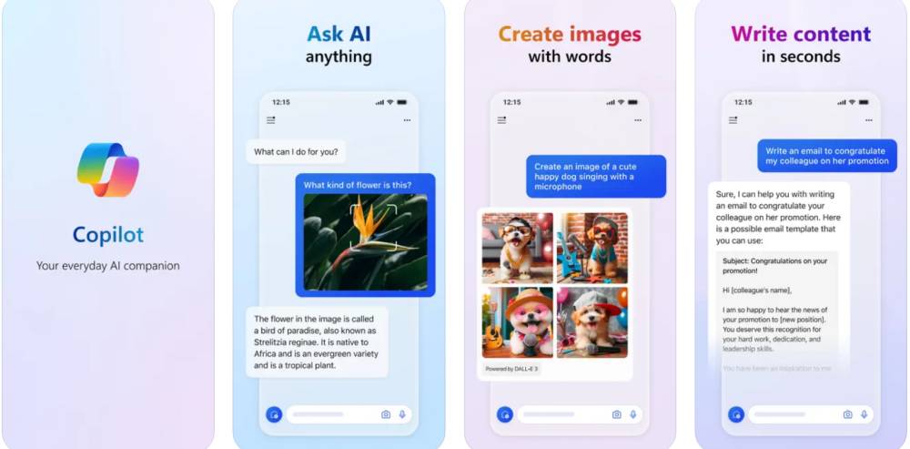 ilustrasi aplikasi mobile Copilot (apps.apple.com)