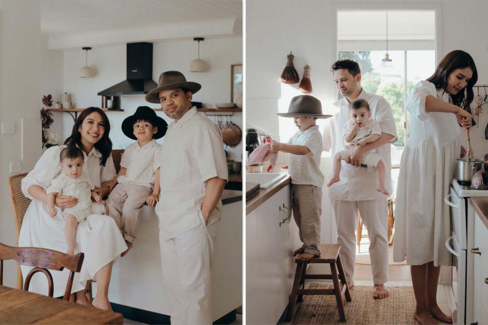10 Photoshoot Terbaru Keluarga Acha Sinaga, Bernuansa Putih Cokelat!