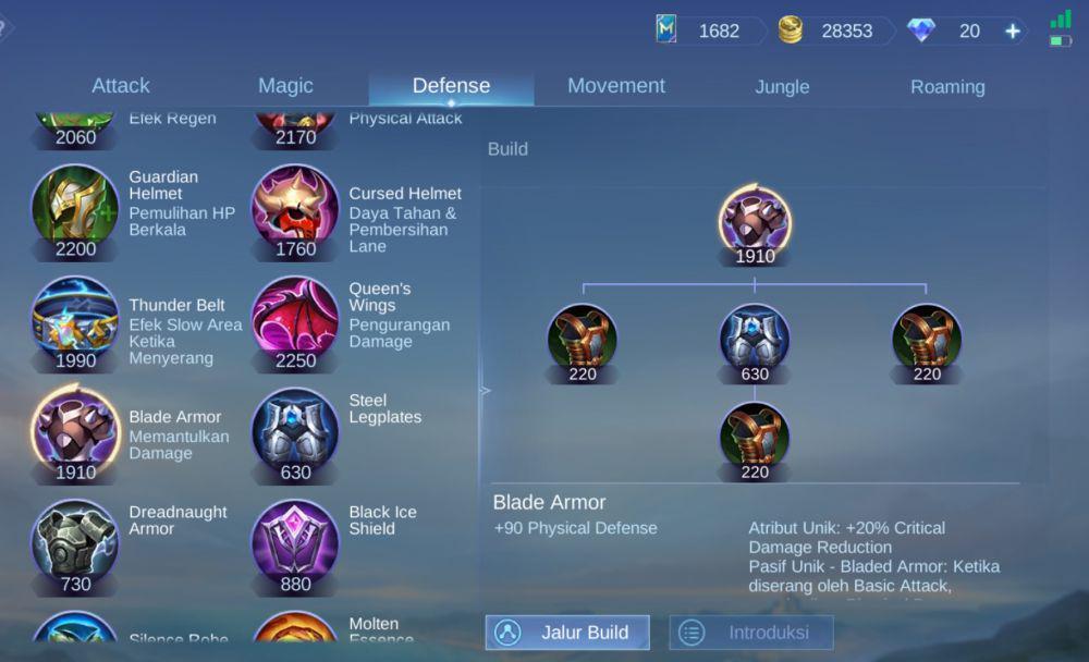 tampilan item Blade Armor (dok. Moonton/Mobile Legends)