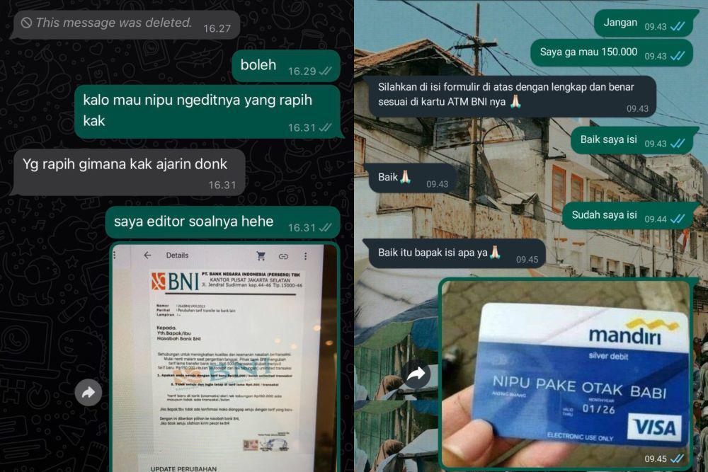 7 Chat WhatsApp Kocak Warganet Ngerjain Penipu, Auto-Tobat!