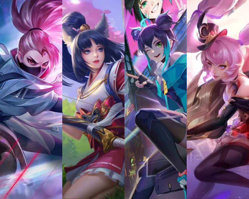 tampilan hero Hanabi, Miya, Wanwan dan Layla (dok. Moonton/Mobile Legends)