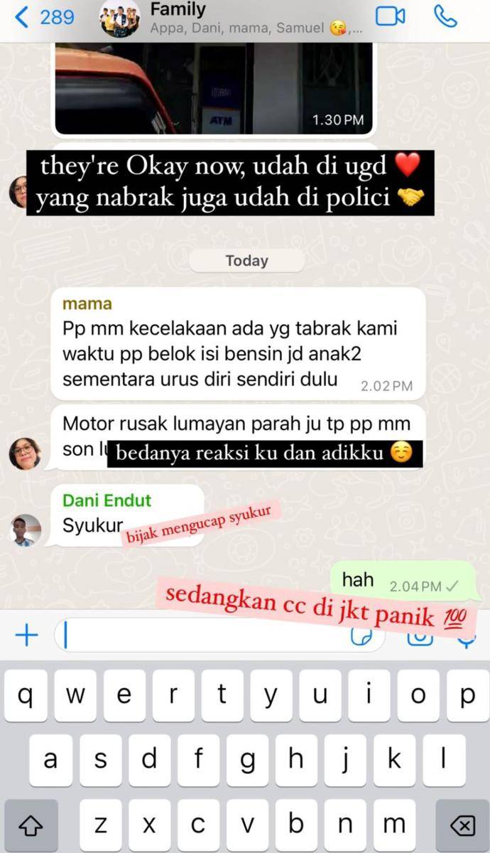 Orangtua Marion Jola kecelakaan (instagram.com/lalamarionmj)